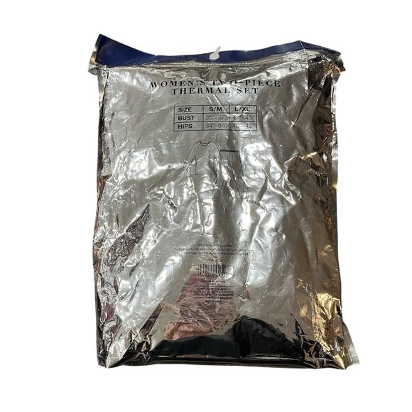 Westloop | Black Thermal Pajama Pants Top Set Women’s S/M Long Sleeve - Picture 3 of 3